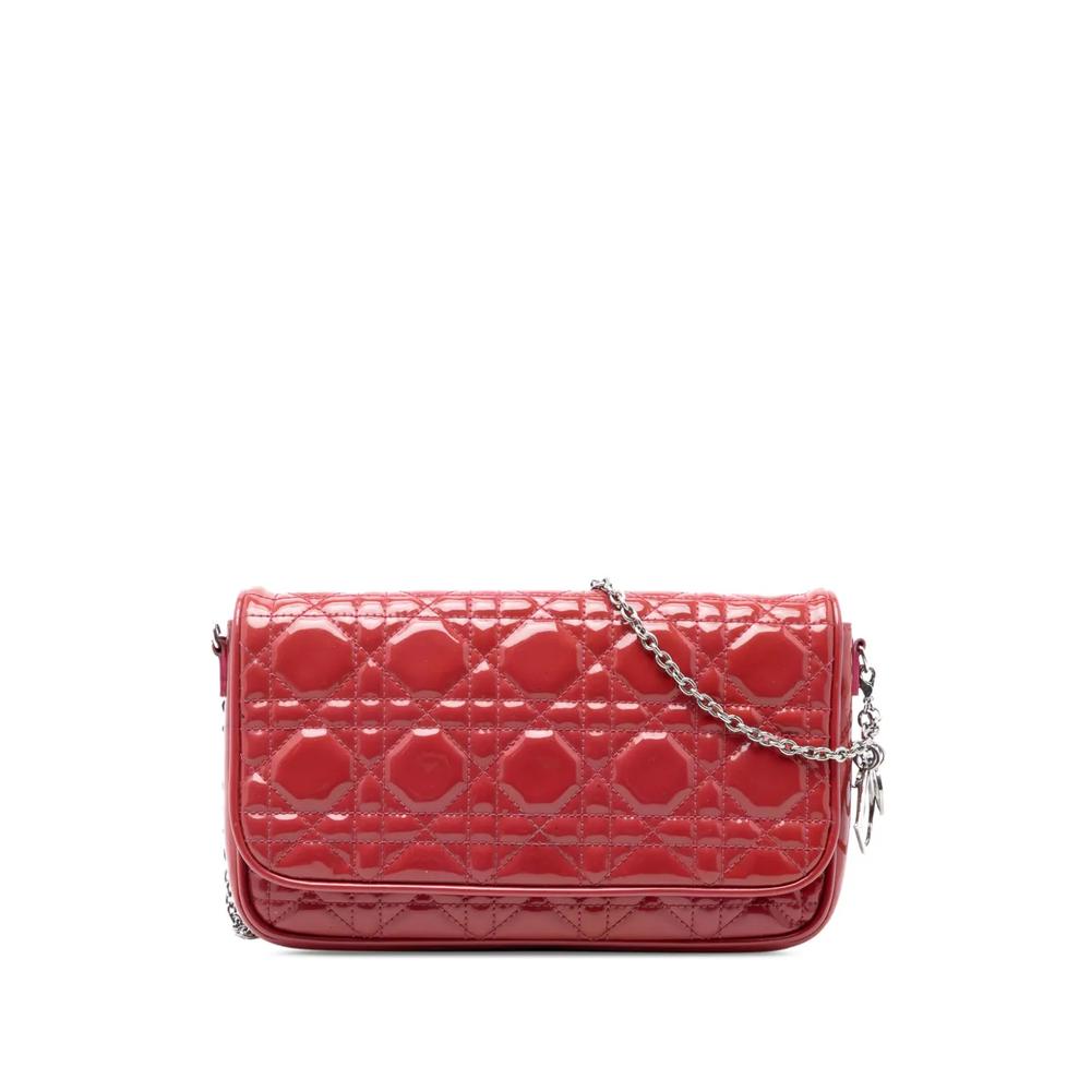 Лакированная сумка через плечо Cannage Lady Dior Wallet on Chain (2011 год) 1