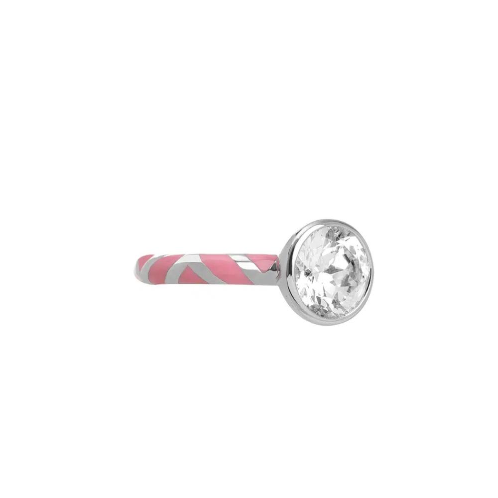 Геометрическое кольцо Color Me 120V Solitaire - Розовое 3