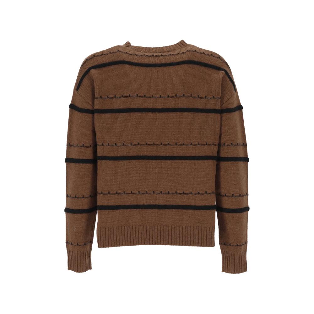 striped crew-neck sweater 2