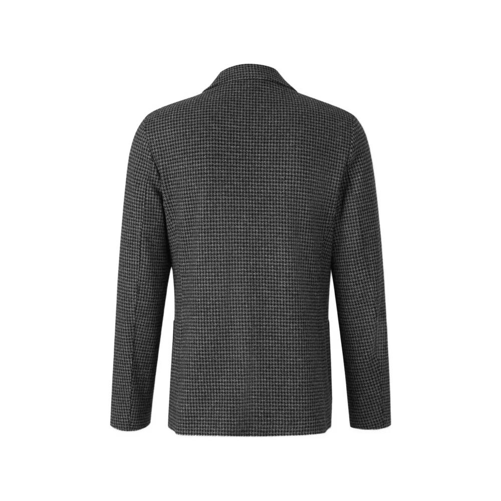 houndstooth-pattern single-breasted jacket 2