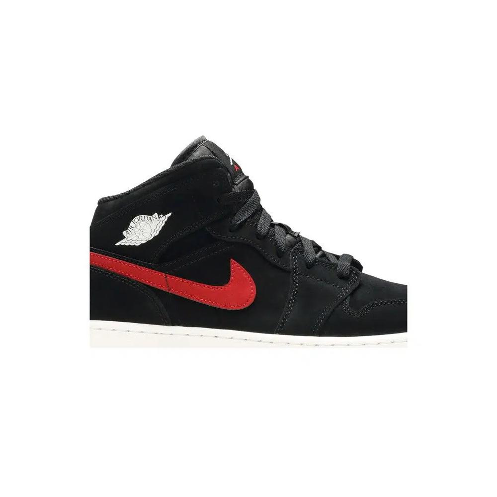 Кроссовки Air Jordan 1 Retro Mid GS 'Black University Red' 2