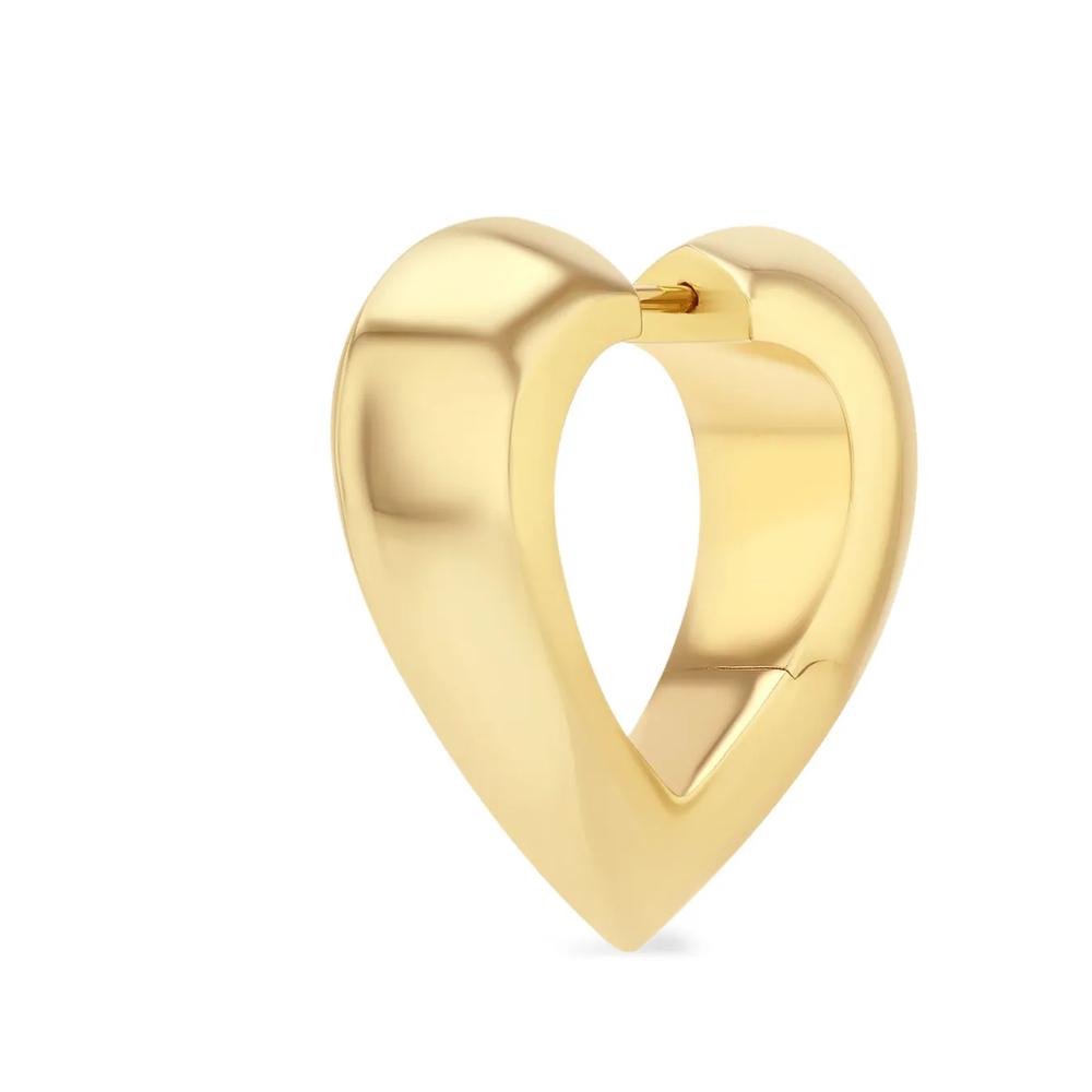 Серьги-хагги Heart Huggie из желтого золота 2