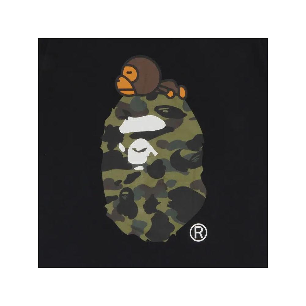 Футболки BAPE 1st Camo Milo on Big Ape Head Tee 'Black/Green' 3
