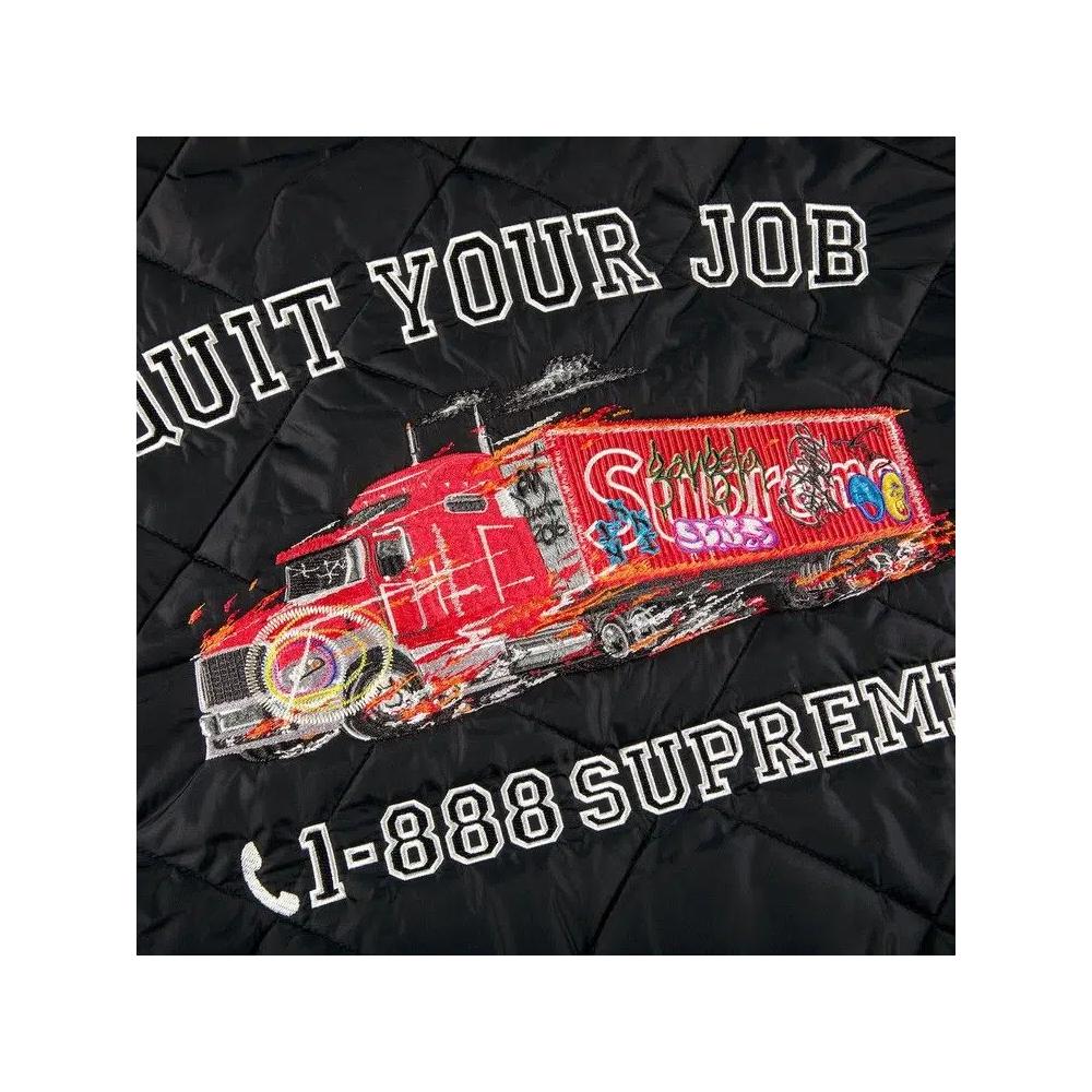 Куртки Supreme Quit Your Job Quilted Work Jacket 'Черный' 3