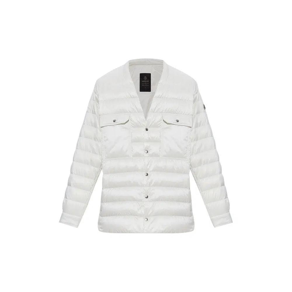 Овершерты Moncler x Rick Owens тканая верхняя рубашка 'Молочный' 1