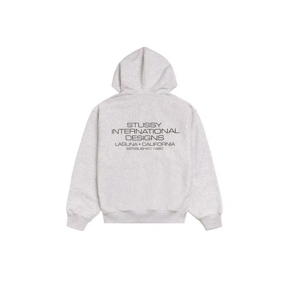 Толстовки Stussy International Designs Zip Hoodie 'Ash Heather' 2