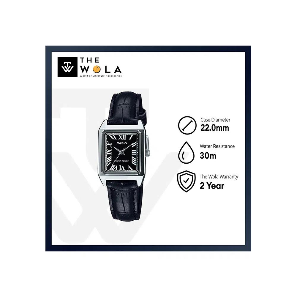 Женские аналоговые часы LTP-V007L-1B Black Leather Band Watch for ladies 2