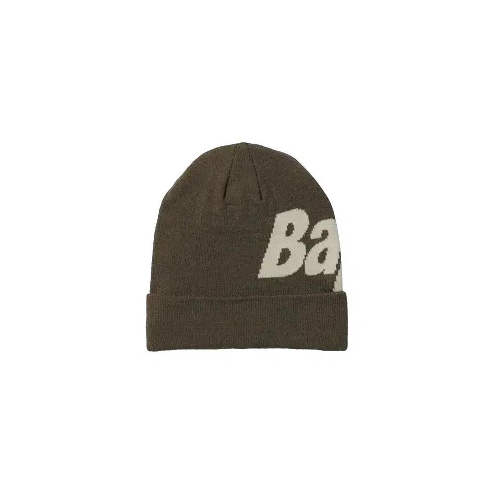 Кепки BAPE Knit Spellout Cap «Оливковый Хаки» 1