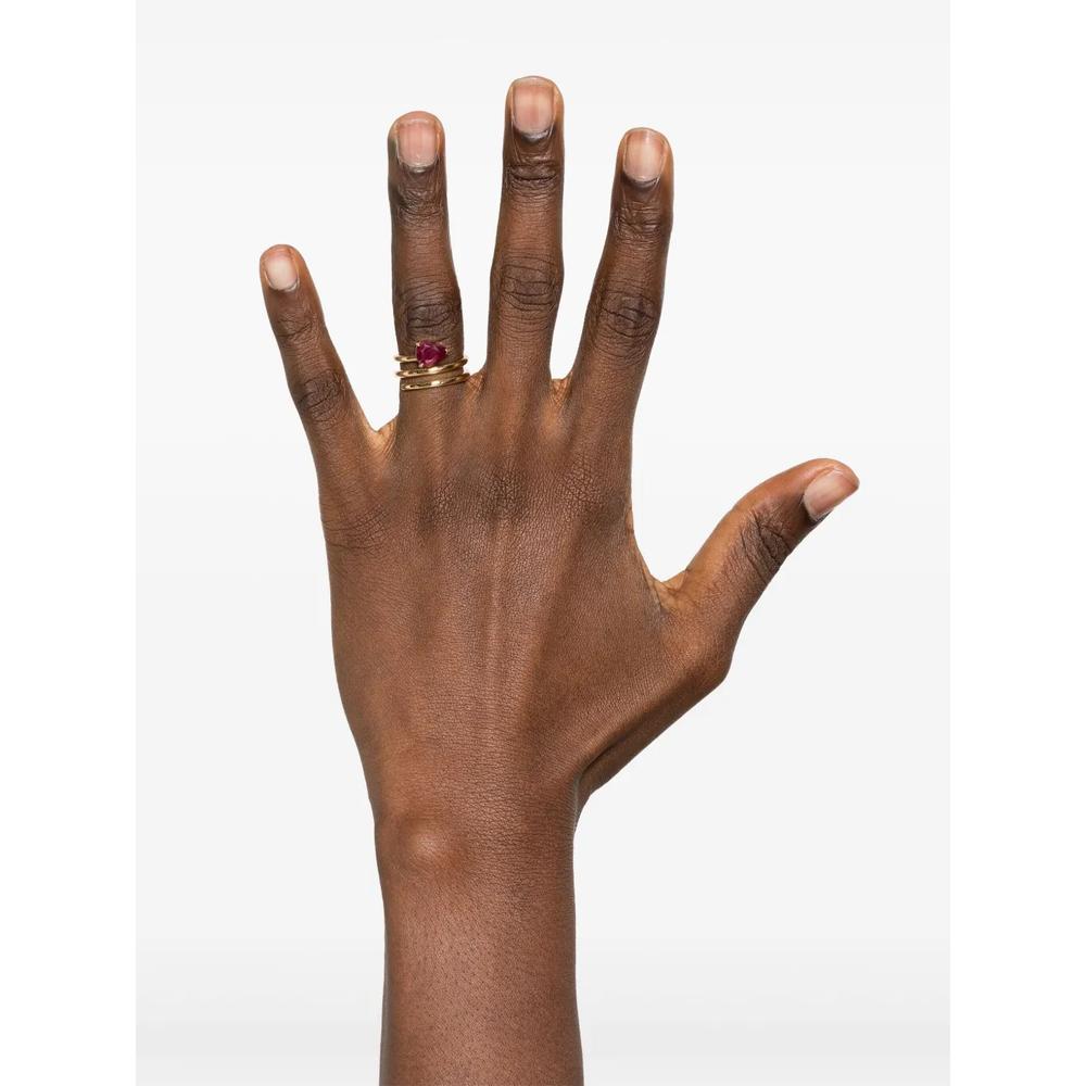 Кольцо Spiral из желтого золота с рубином 2