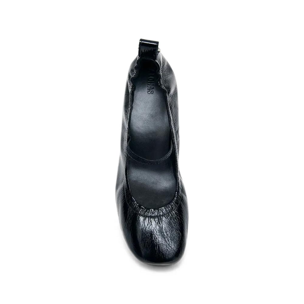 Rhiane crinkled-finish block-heel pumps 2