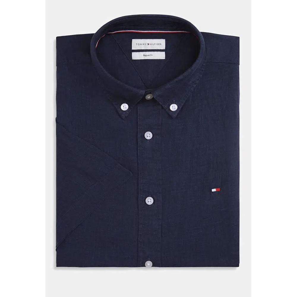 Рубашка Regular Fit из стираного льна с коротким рукавом - Tommy Mainline 8