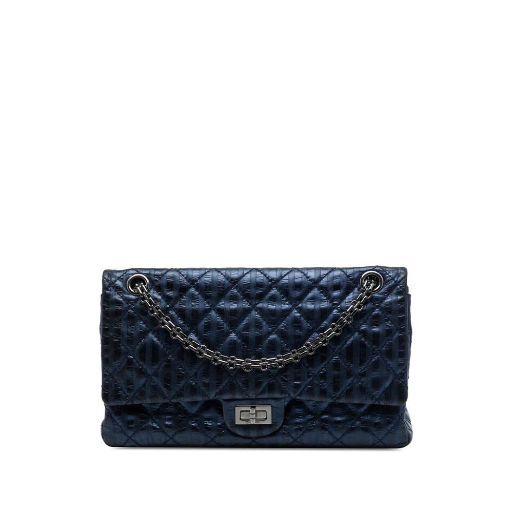 2008-2009 Quilted Metallic Striped Aged Calfskin Reissue 2.55 Accordion Flap 226 shoulder bag 1
