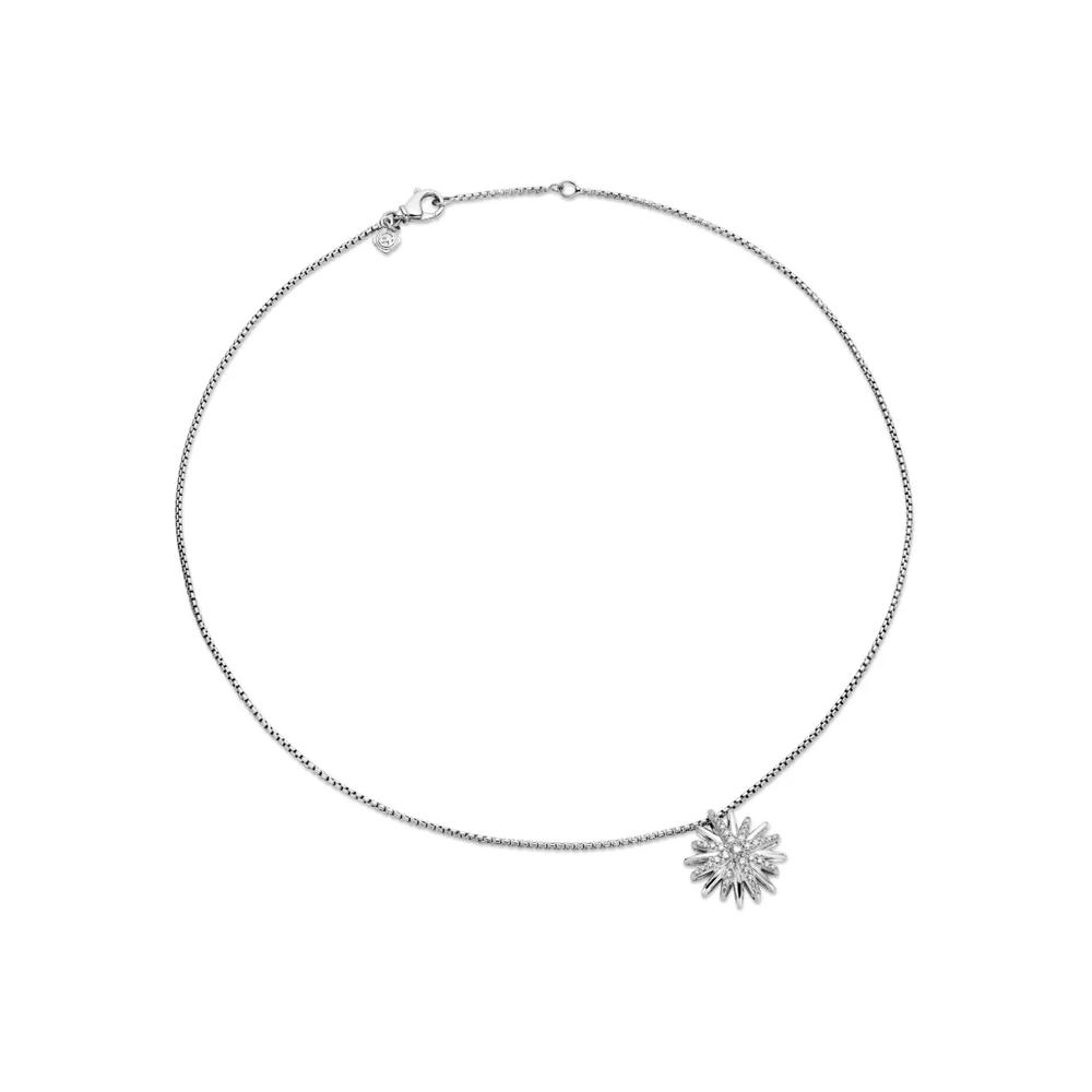 Серебряное колье Starburst с бриллиантами (19 мм) 2