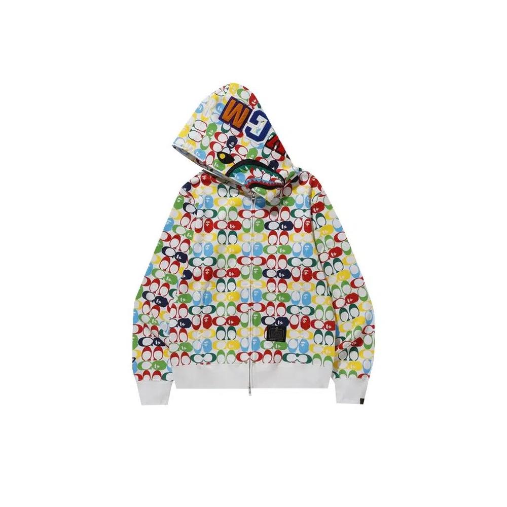 Молнии BAPE x Coach Shark Zip Hoodie 'Multi' 2