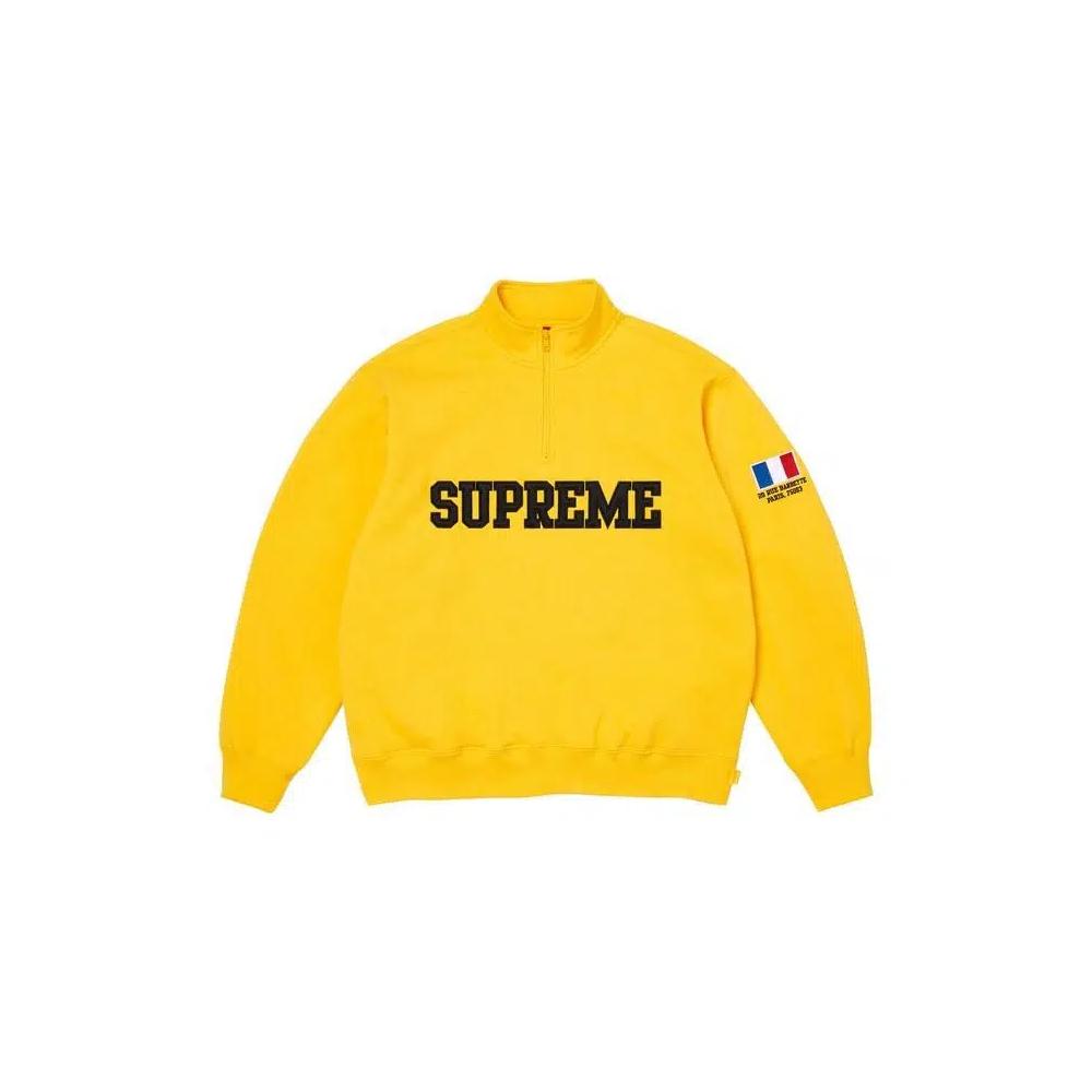 Полузастежки Supreme Shop Flag Half Zip Pullover 'Yellow Paris' 1