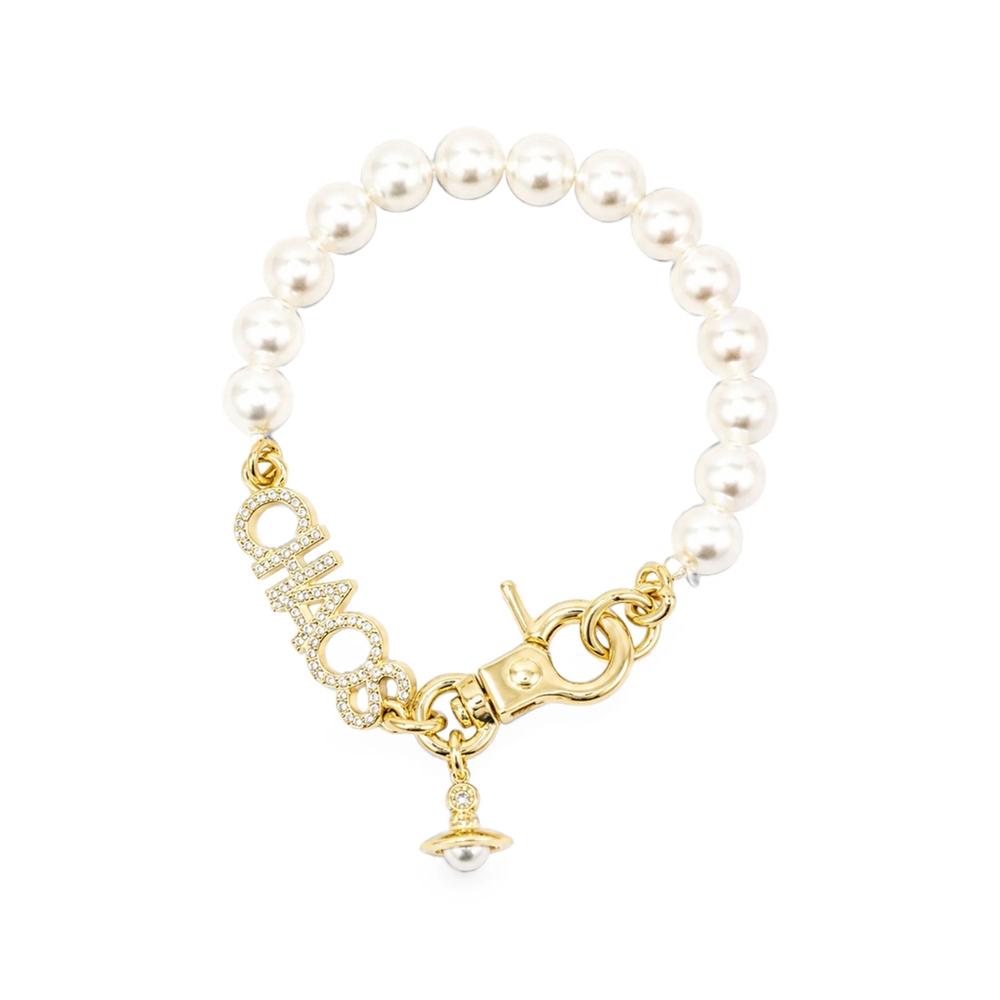 Chaos crystal-embellished pearl bracelet 1