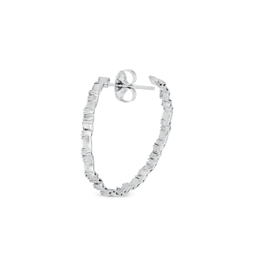 Серьги-кольца из белого золота с бриллиантами 2
