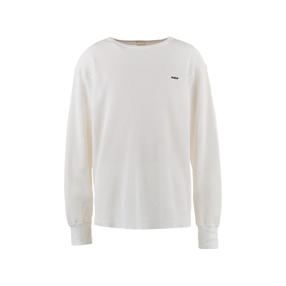 logo-embroidered waffle-knit T-shirt 1