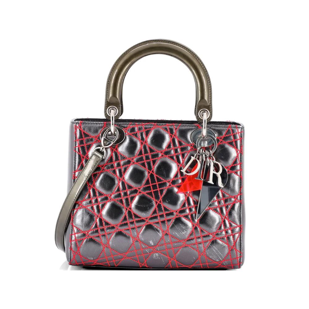 Стеганая сумка-сэтчел Lady Dior Bag Anselm Reyle Cannage 1