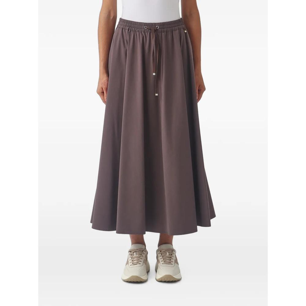 drawstring-waist A-line midi skirt 1