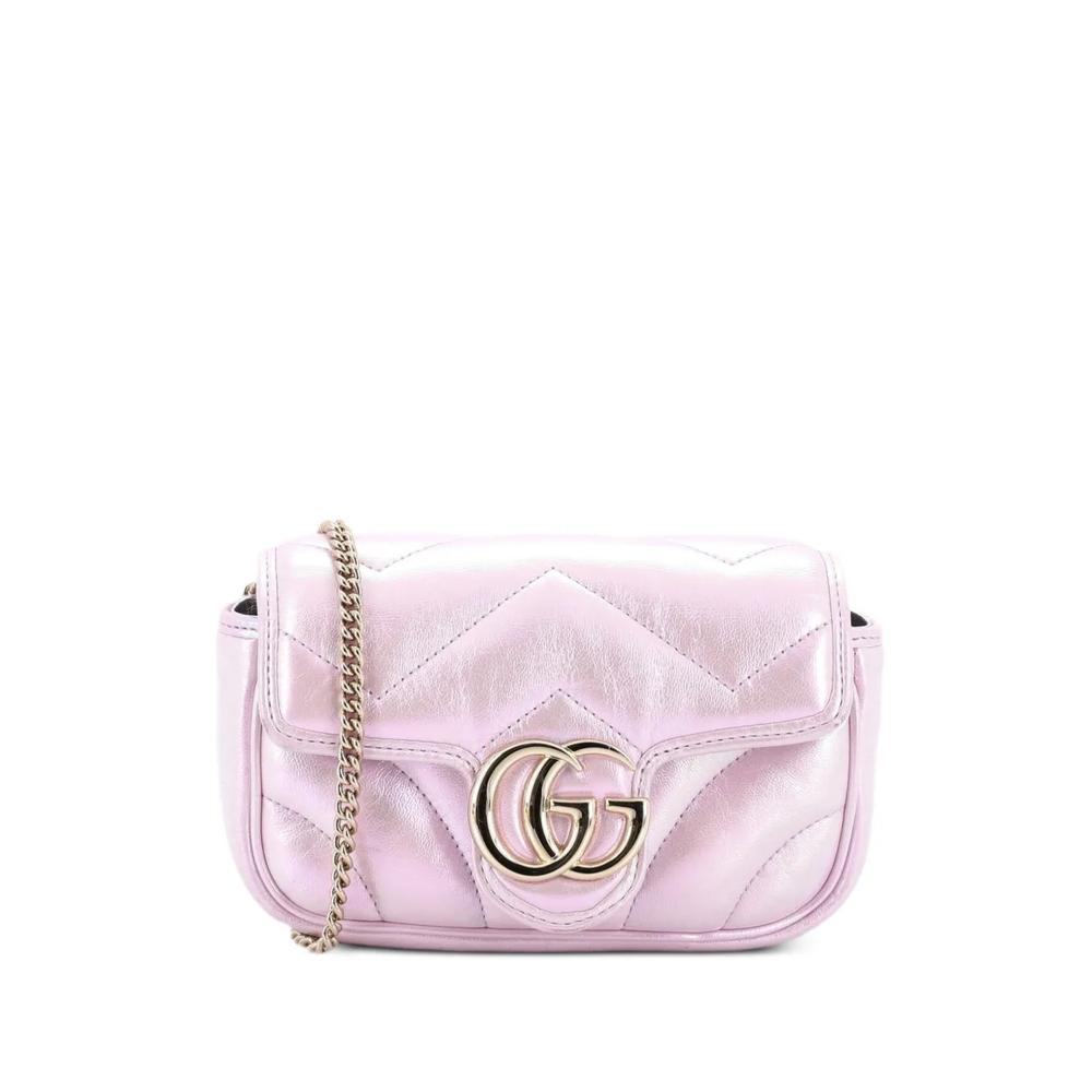 Сумка через плечо GG Marmont Flap Bag Chevron Iridescent Leather Super Mini 1