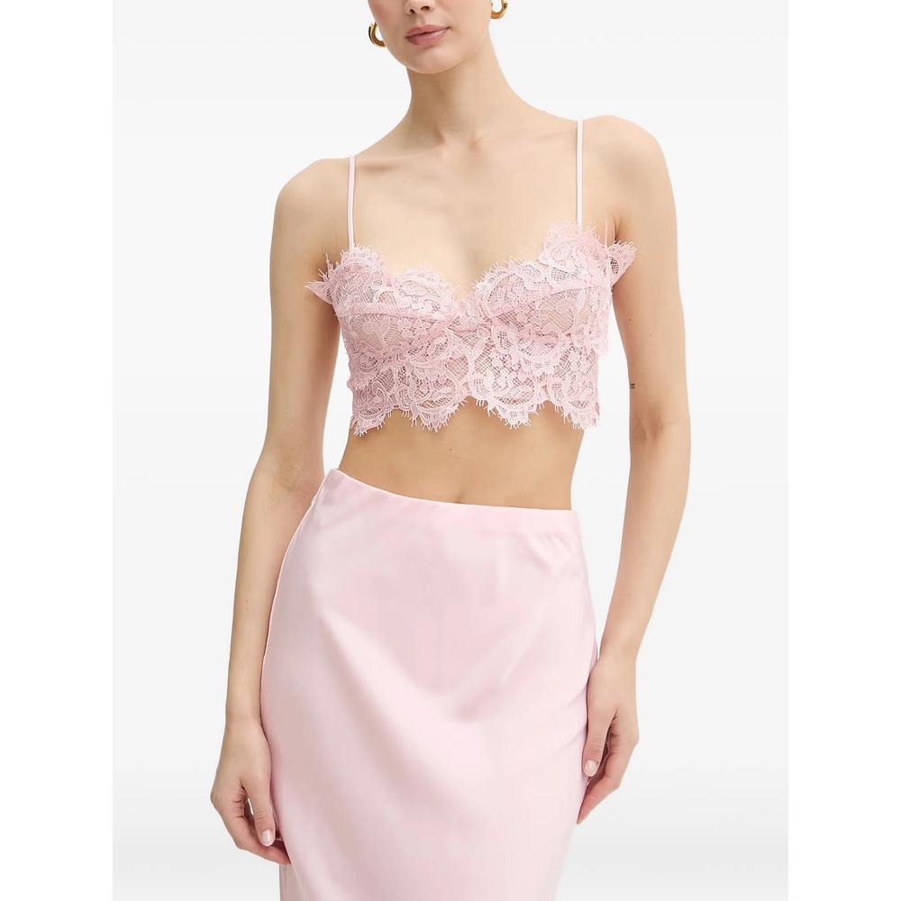 Linella lace-trim crop top 1