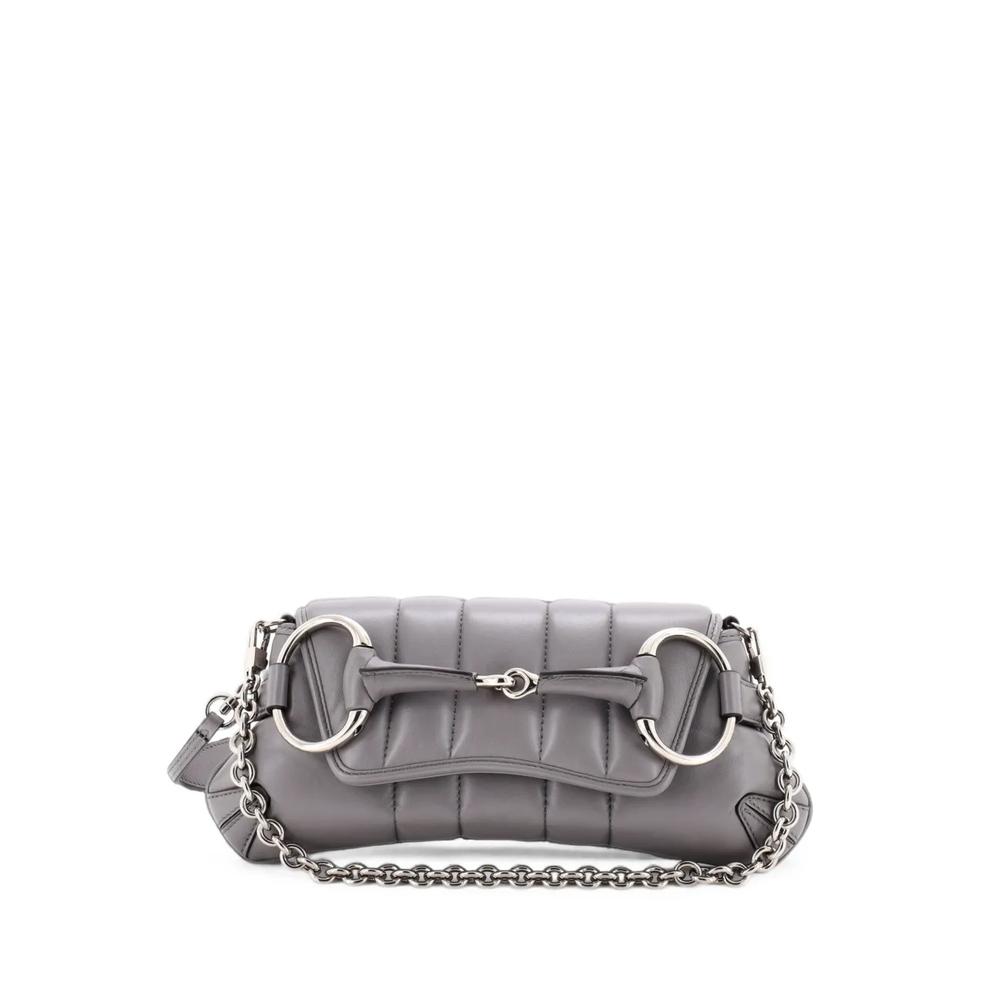 Маленькая сумка на плечо Horsebit Chain Vertical Quilted Leather 1