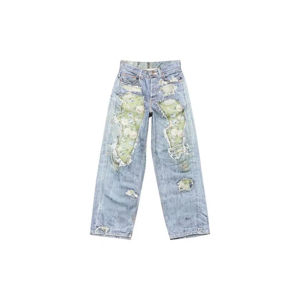 Acne Studios Trompe L'oeil Джинсы 'Синий/Зеленый' 1