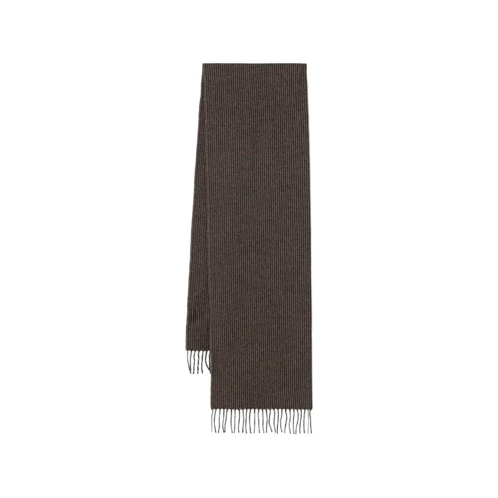fringed ribbed-knit scarf 1