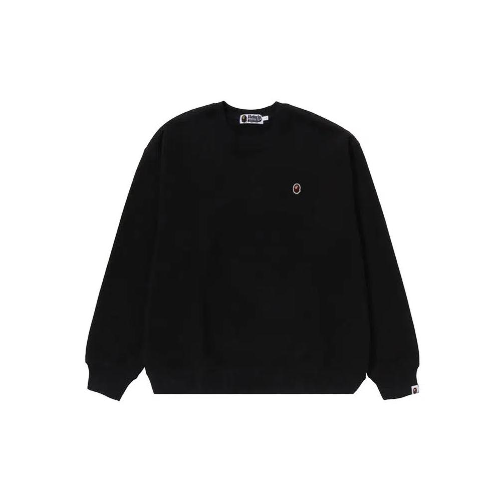 Круглые воротники BAPE Ape Head One Point Crewneck 'Черный' 1