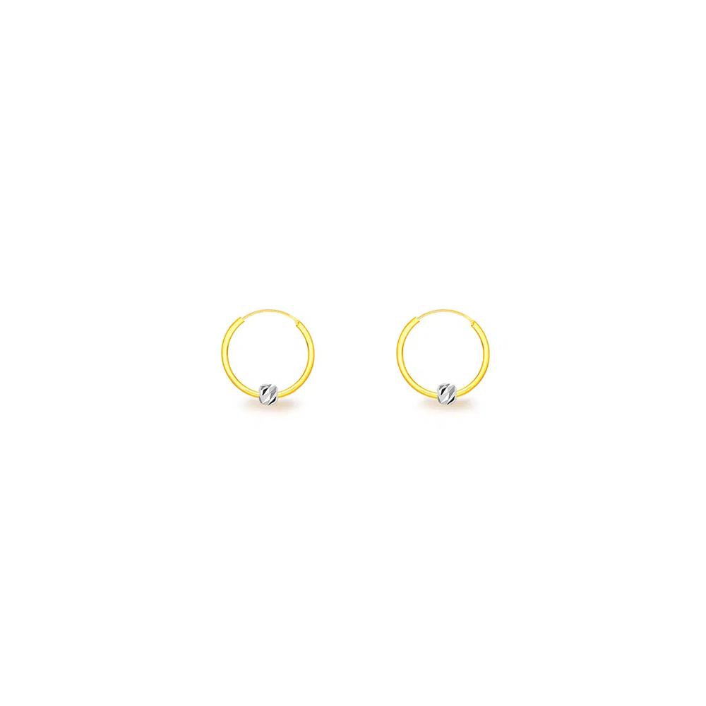Серьги из золота 375/9K с круглыми петлями и бусинами S68 1