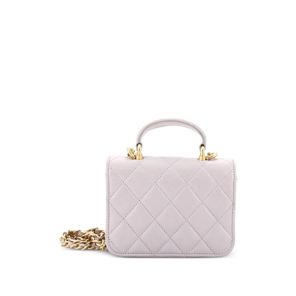 Сумка через плечо Top Handle Flap Coin Purse with Chain Quilted Lambskin 2