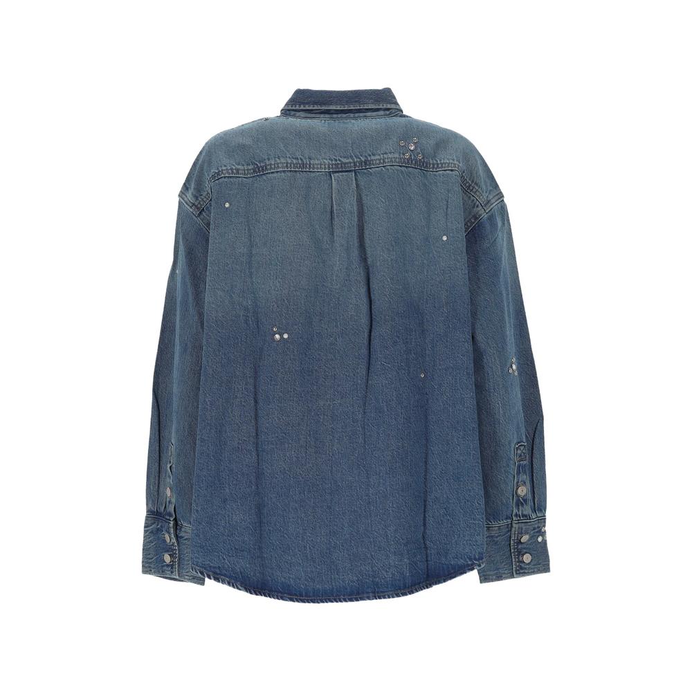 crystal-embellished denim shirt 2