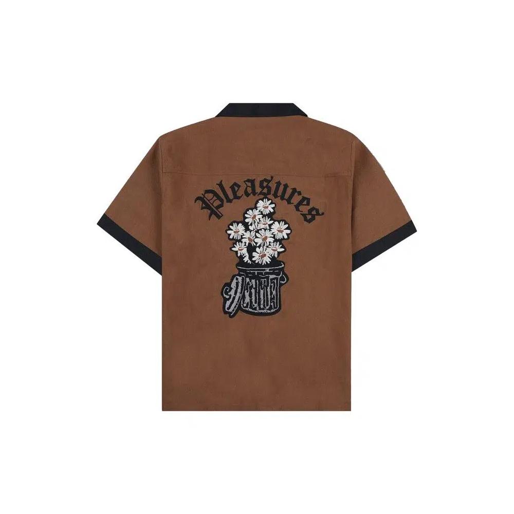 Рубашки на пуговицах Pleasures Daisy Bowling Button Down 'Brown' 2