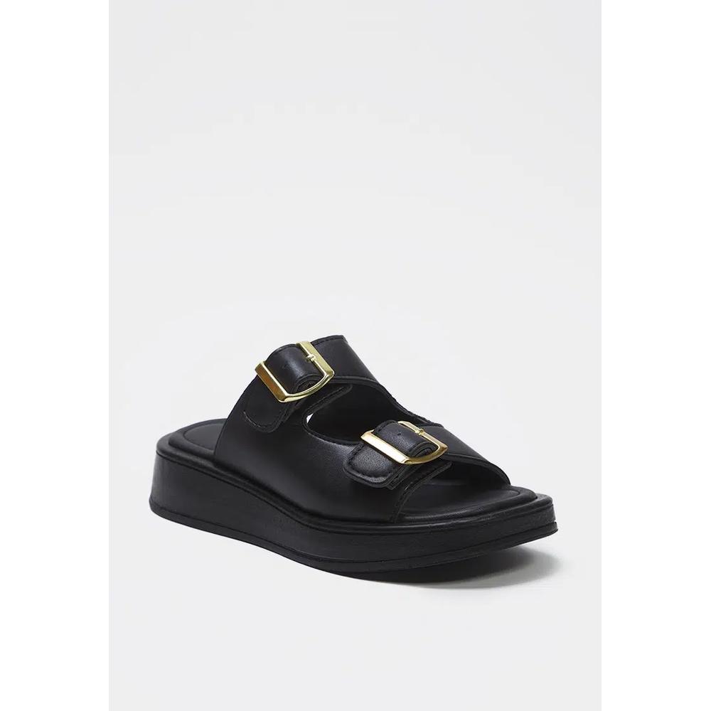Двухполосные шлепанцы на толстой подошве 2
