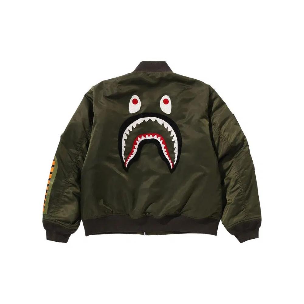 Верхняя одежда BAPE Shark MA-1 Jacket 'Olive Drab' 2
