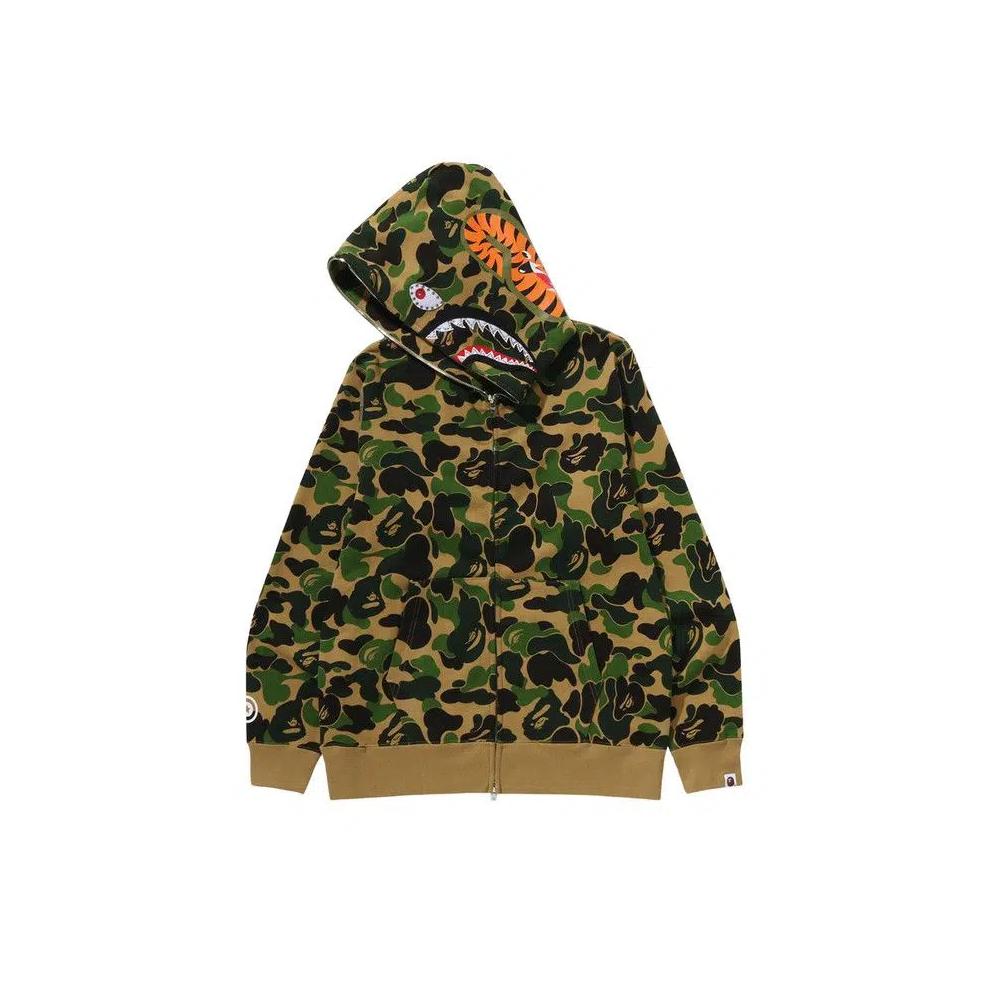 Толстовки на молнии BAPE ABC Camo Crystal Stone Shark Full Zip Hoodie «Зеленый» 2