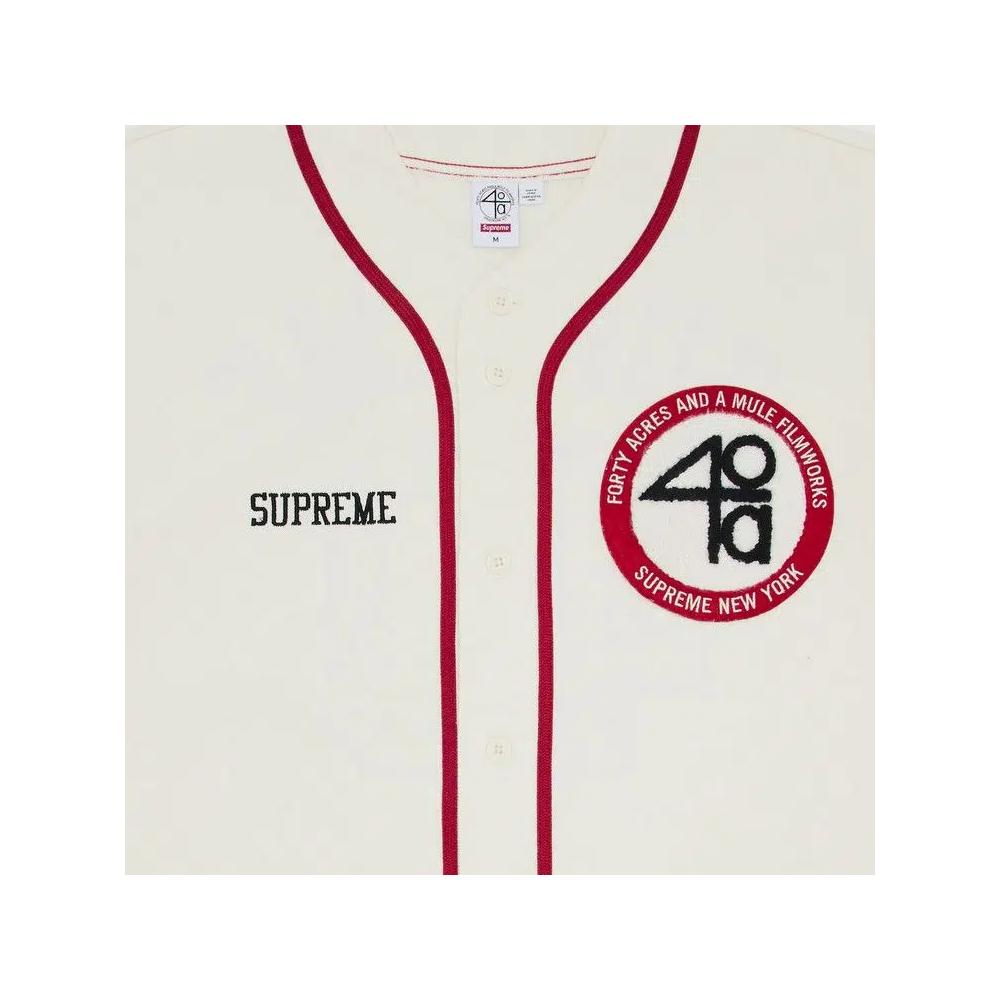 Бейсбольная джерси Supreme x 40 Acres Twill Baseball Jersey 'Natural' 3