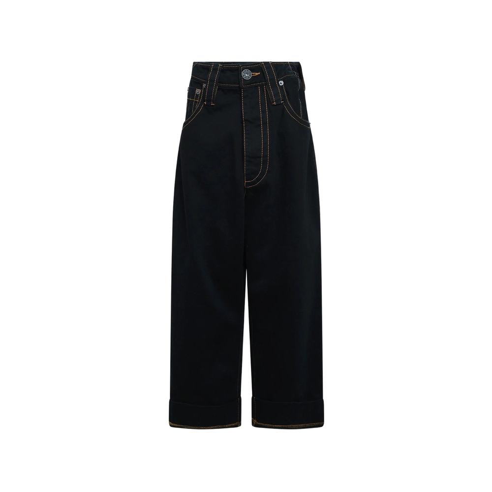 Baby contrast-stitch wide-leg jeans 1
