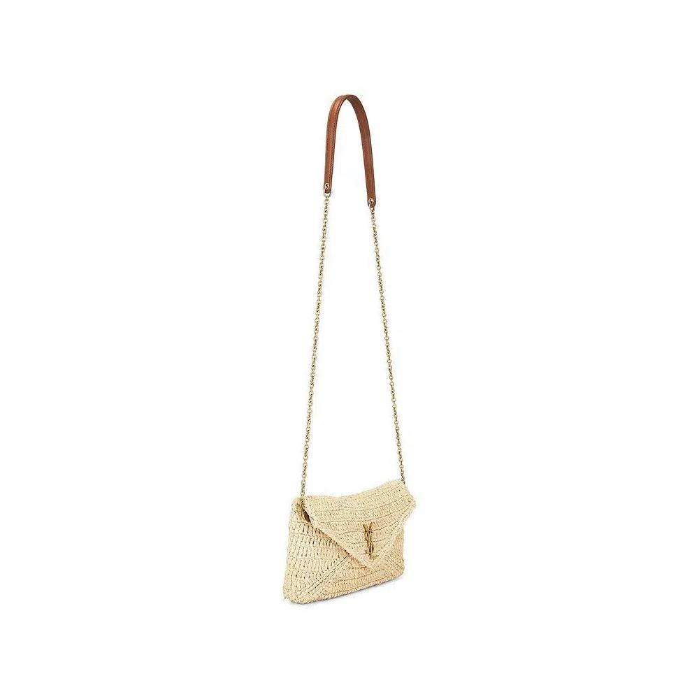 Косметички Saint Laurent Small Pouch On Chain 'Pale Brown/Brick' 3