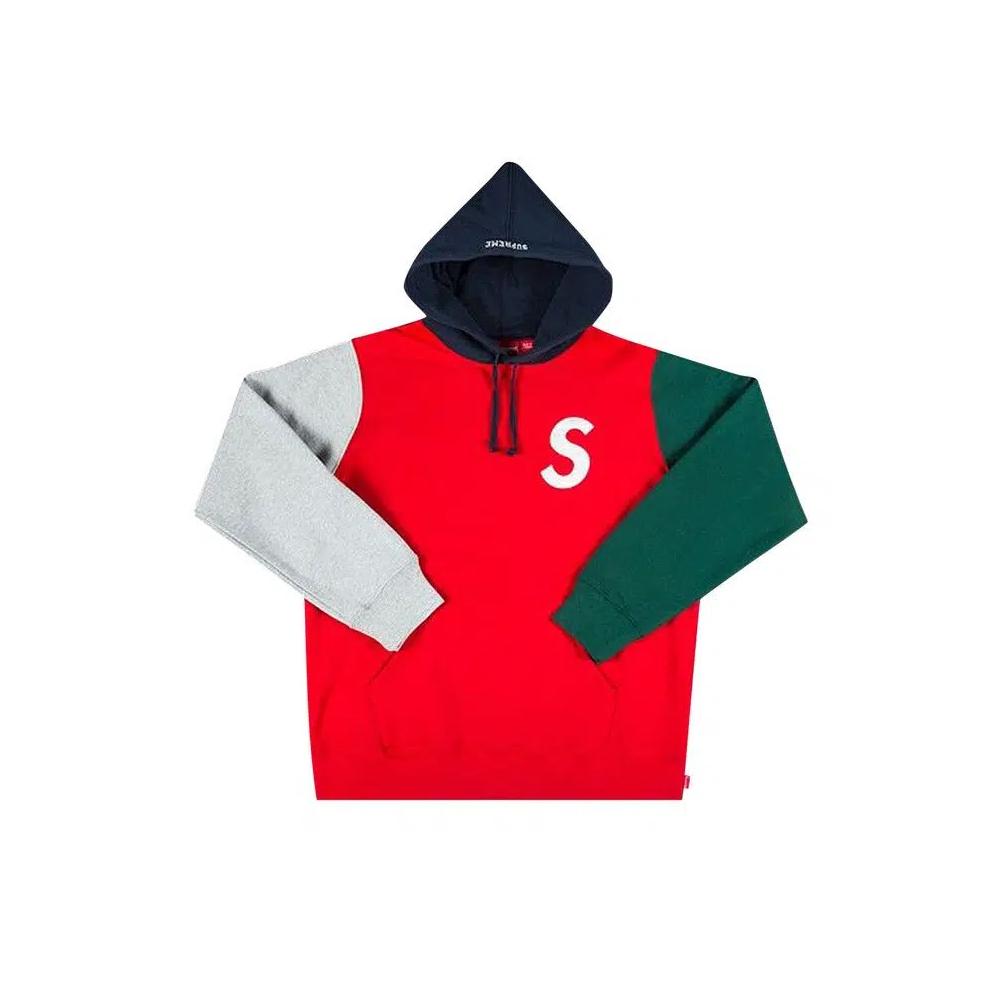 Худи Supreme S Logo Colorblocked Hooded Sweatshirt 'Red' 1
