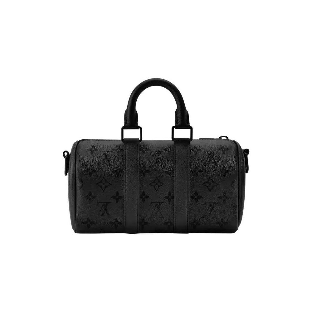 Ручки Louis Vuitton Keepall Bandoulière 25 'Черный Monogram Midnight Canvas' 2