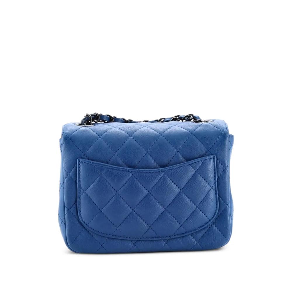 Мини-сумка через плечо So Black Square Classic Single Flap Bag Quilted Crumpled Calfskin 2
