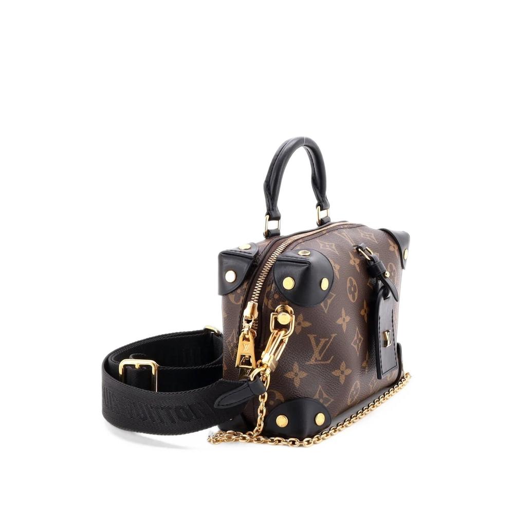 Petite Malle Souple Handbag Monogram Canvas with Leather shoulder bag 3