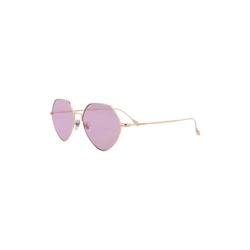 Gucci Геометрические солнцезащитные очки 'Gold/Pink' 3