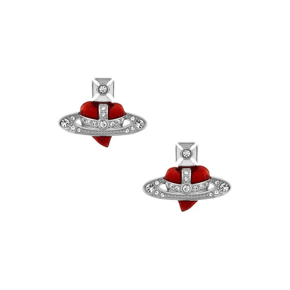 Серьги-сердечки Vivienne Westwood New Diamante 'Crystal/Indian Pink' 1