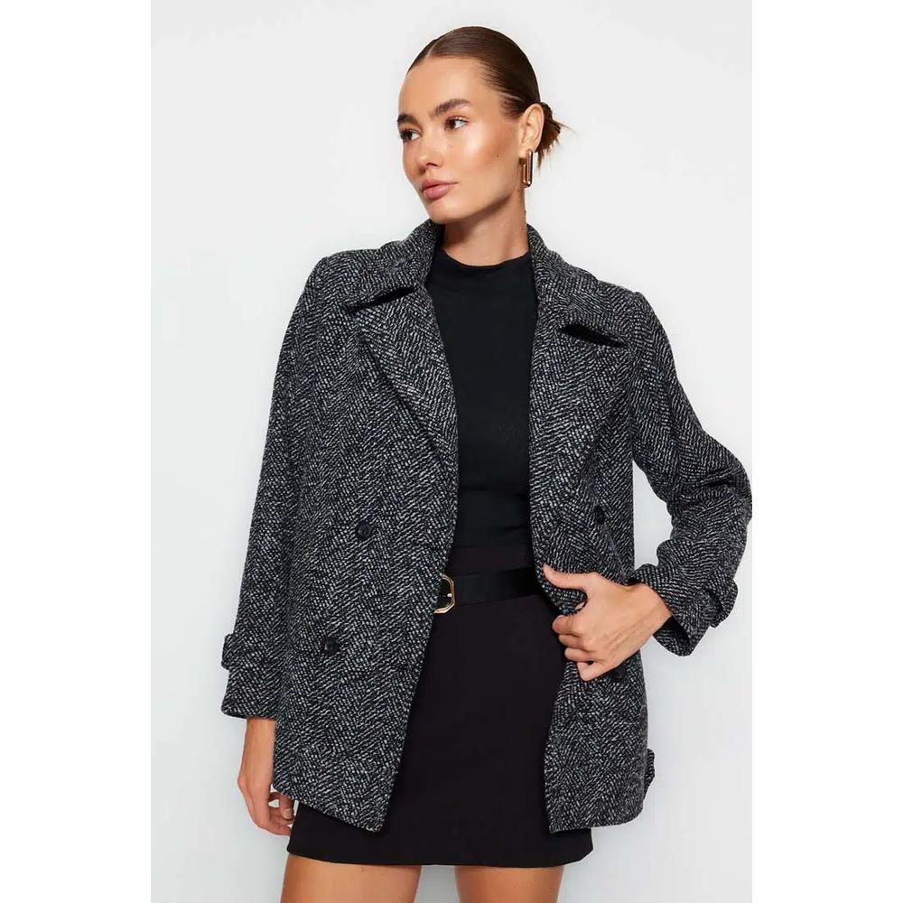 Пальто из твида в елочку Tailored 3