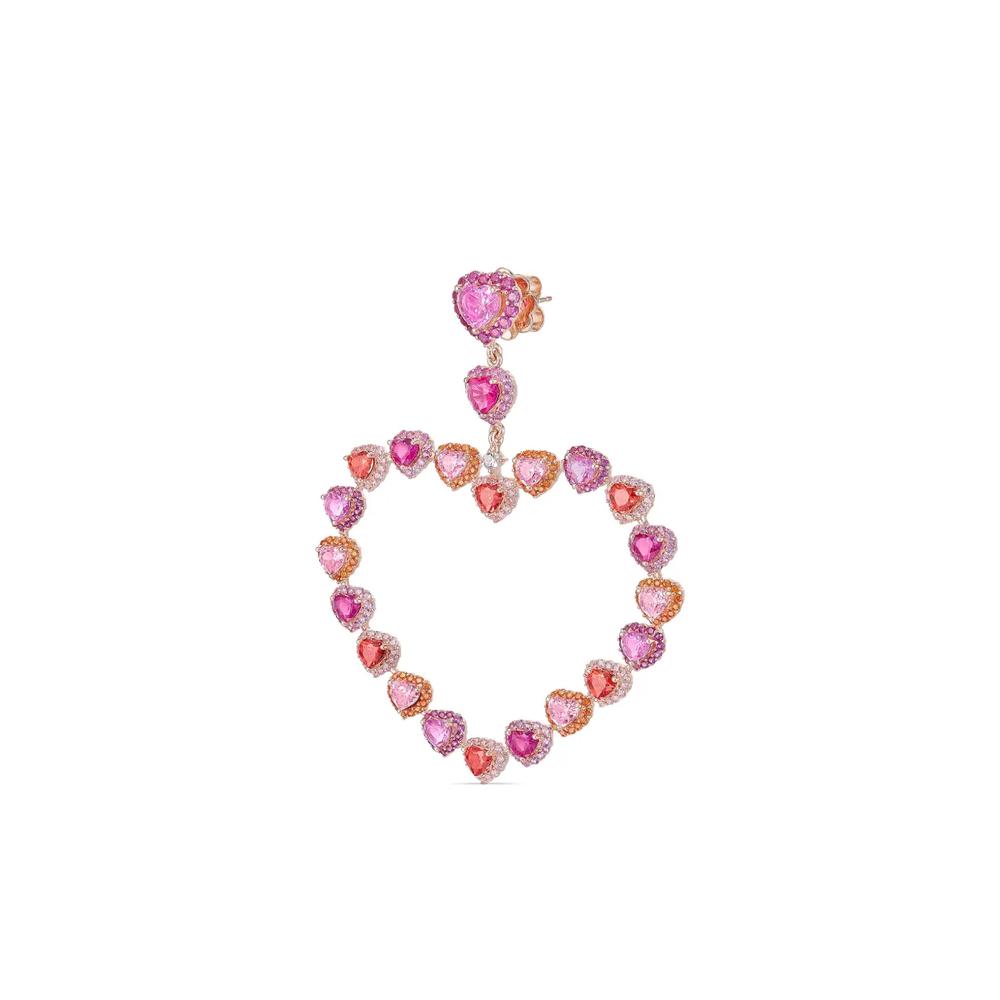 Серьги Love Heart из розового золота с сапфирами и бриллиантами 2
