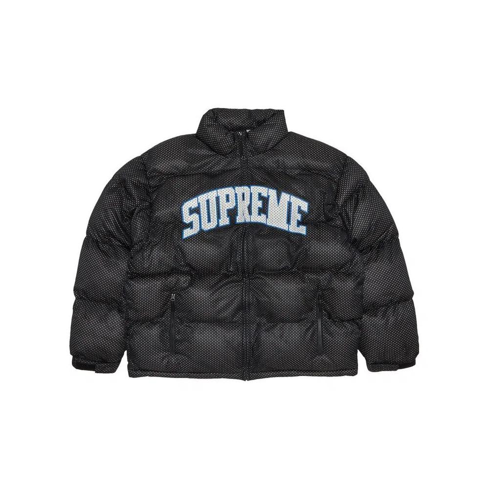 Пуховики Supreme Mesh Jersey Puffer Jacket 'Black' 1