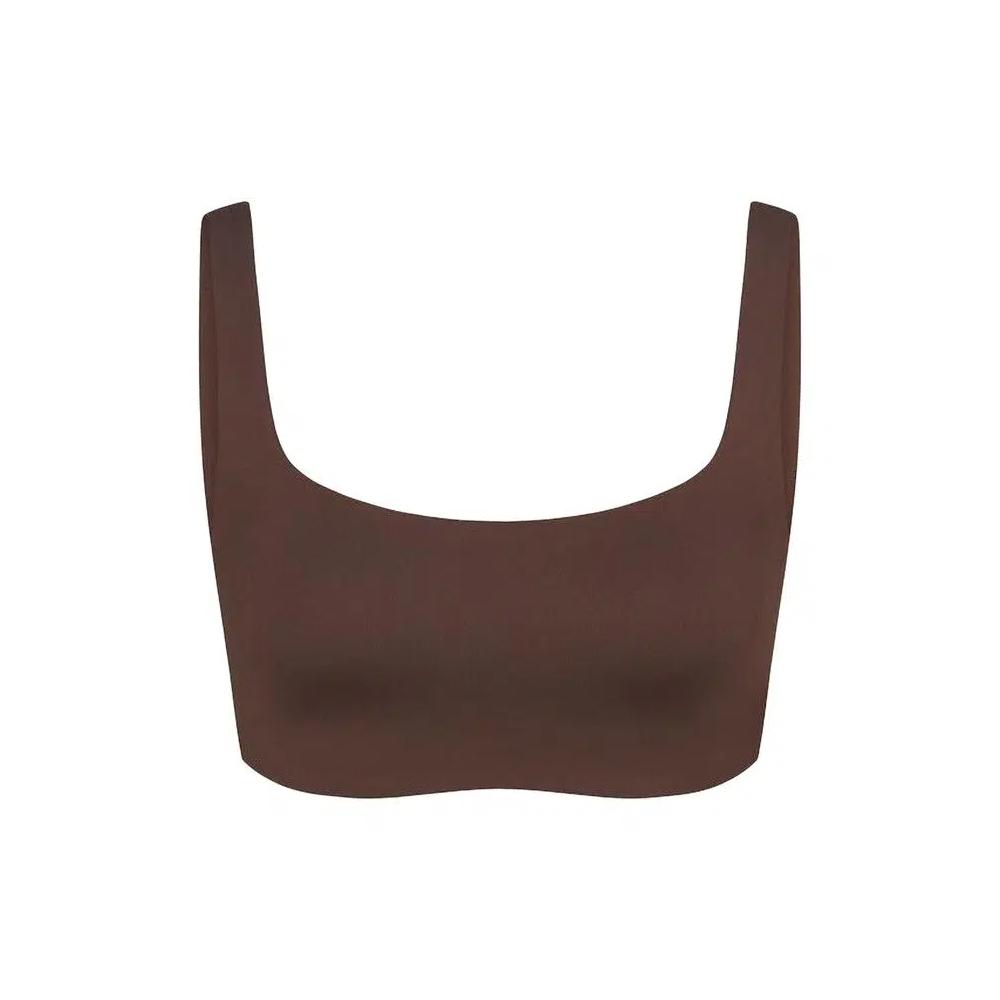 Топы NikeSKIMS Matte Scoop Neck Bra 'Dark Sepia' 1
